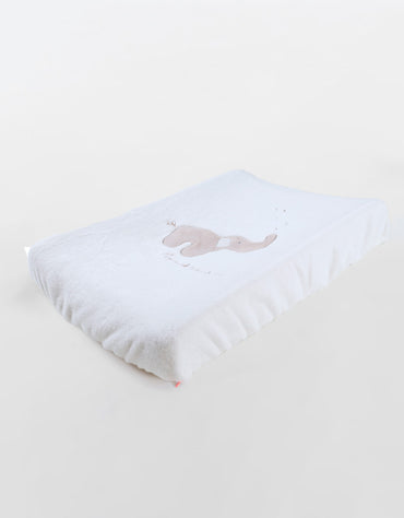 Noukie's Matelas à langer Bali, Moka & Snow - Éléphant Bali écru