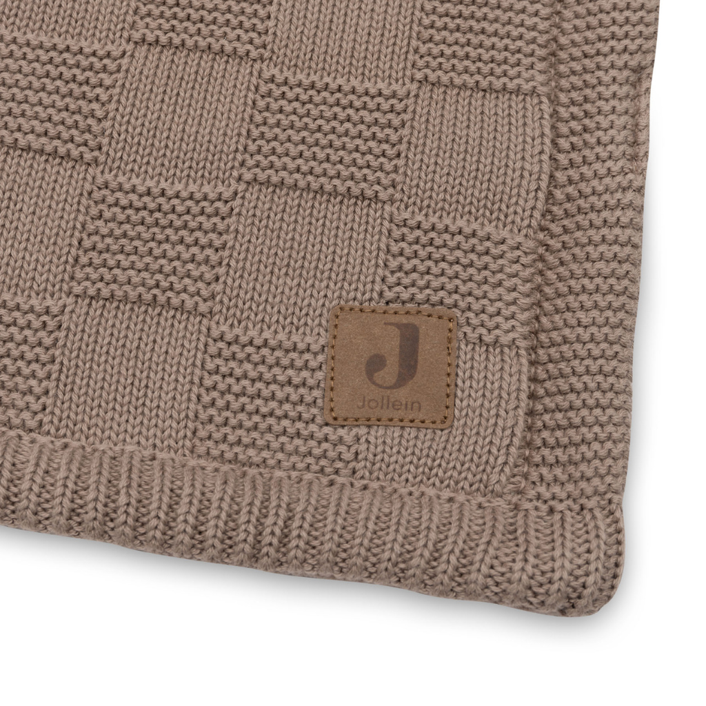 Jollein Couverture pour berceau Box Knit Milky Coffee/Velvet 75 x 100 cm