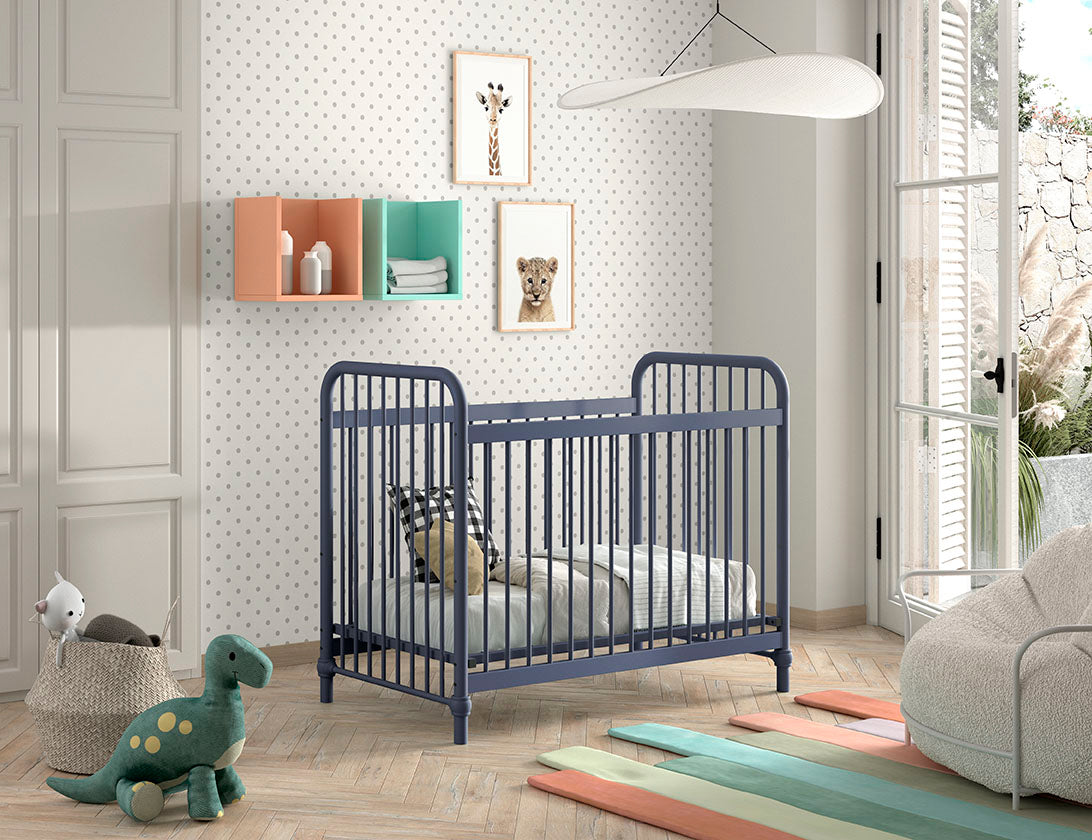Jaxx Lit de bébé L 120 x Lg 60 cm Bronxx Blue Denim