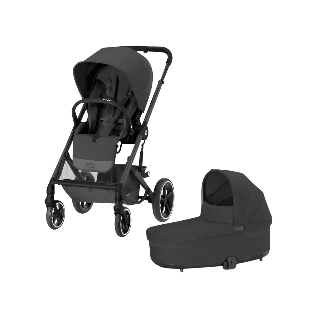 Cybex Poussette Balios S Lux Moon Black + nacelle