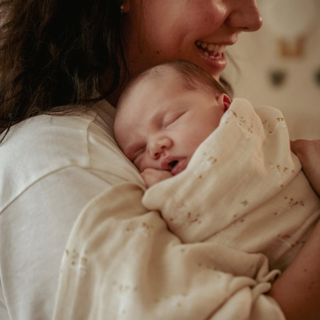 Little Dutch Tissu hydrophile Little Goose beige 120 x 120 cm