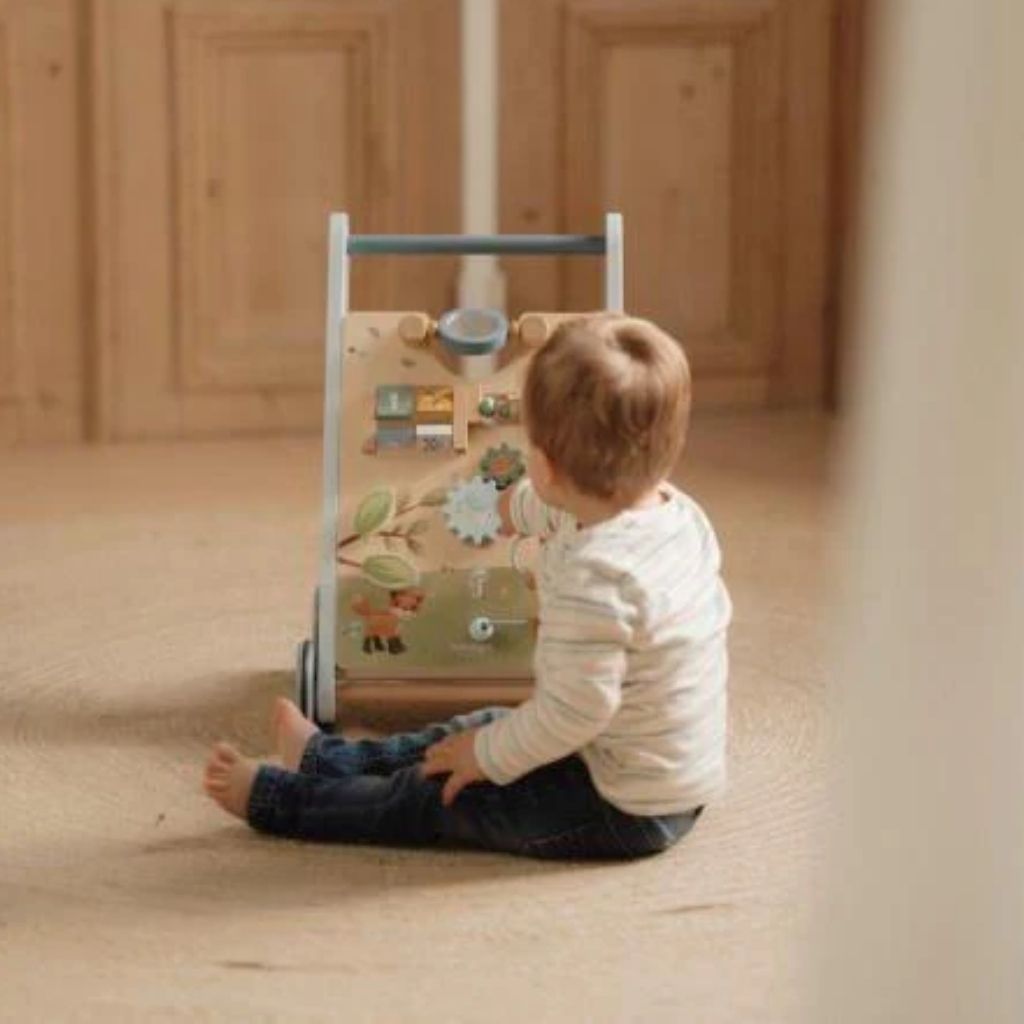 Little Dutch Porteur-pousseur en bois Forest Friends bleu