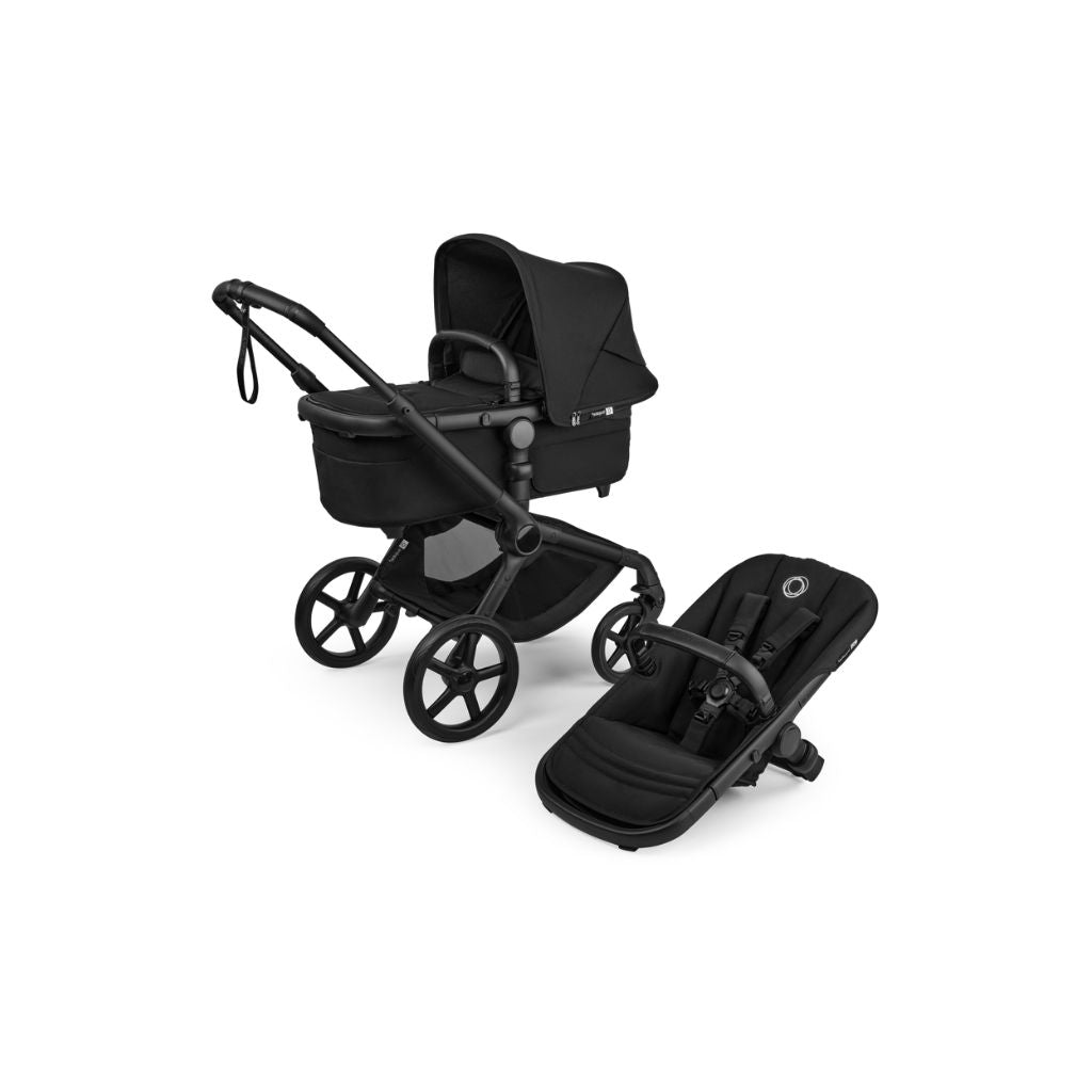 Bugaboo Poussette Fox 5 Renew + nacelle + chancelière + adapteurs + sac à langer + porte-gobelet + habillage pluie Heritage black