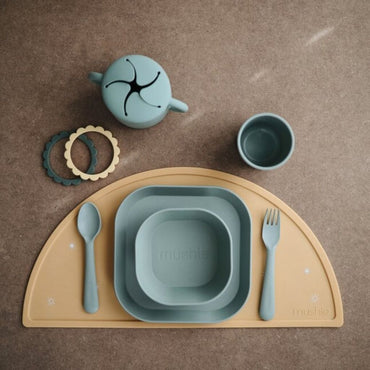 Mushie Bol Square Dinnerware Cloud - 2 pièces