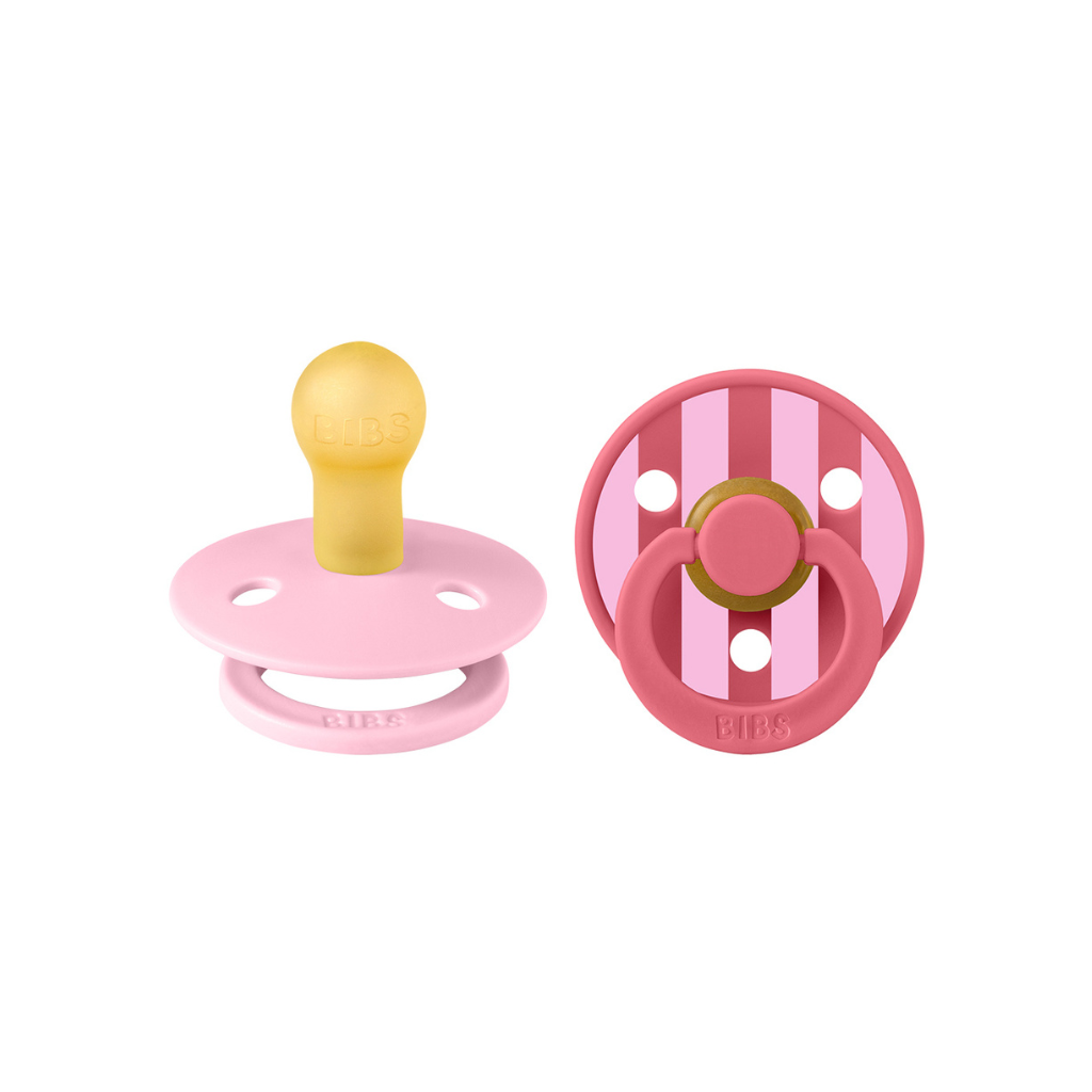 Bibs Sucette + 0 mois STUDIO Pack Block Baby Pink Coral Mix - 2 pièces