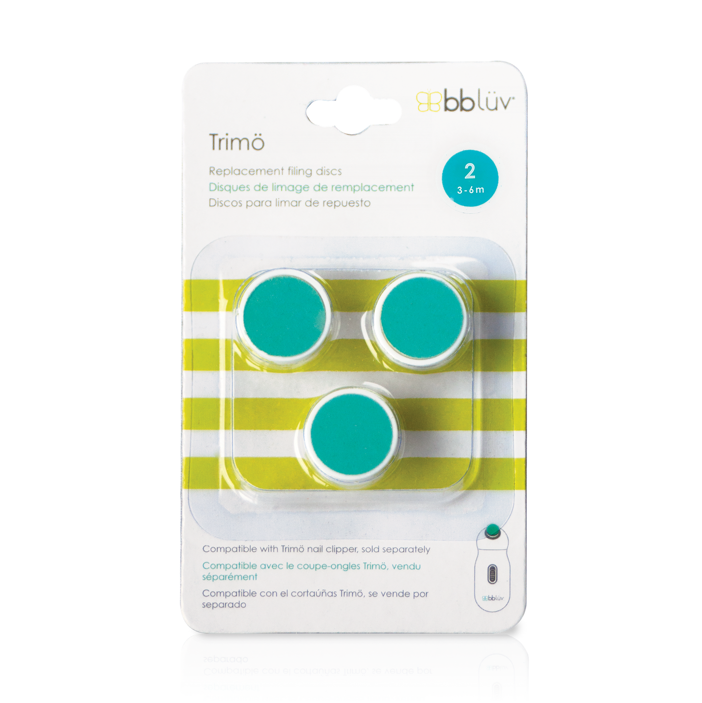 Bblüv Set disques de limage de remplacement pour le Bblüv coupe-ongles électrique Trimö 3-6 mois turquoise - 3 pièces