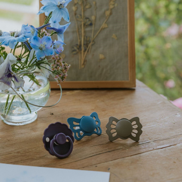 FRIGG Fopspeen + 0 maanden Butterfly silicone Ocean view/Sage - 2 stuks