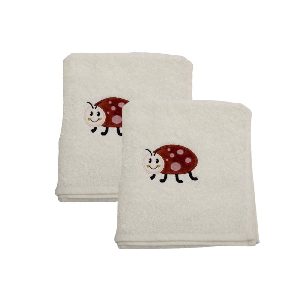 Dreambee Serviette Oscar Coccinelle Lg 50 x L 100 cm - 2 pièces