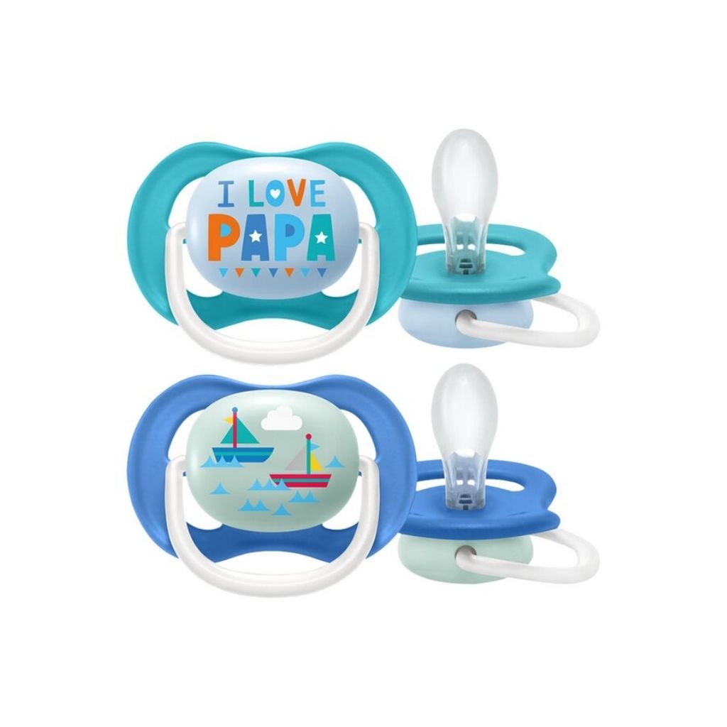 Philips AVENT Sucette + 6 mois Air Happy Range bleu/vert - 2 pièces