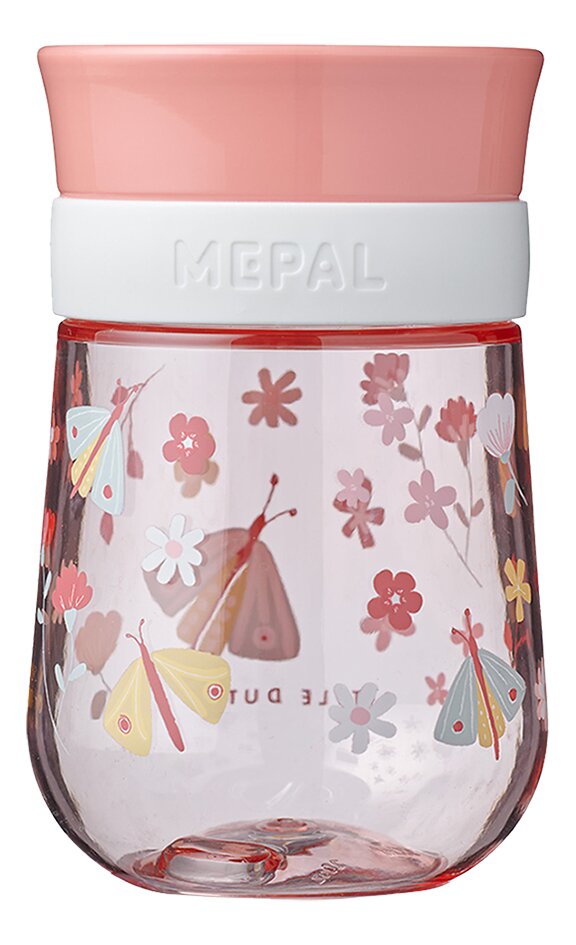 Mepal Gobelet d'apprentissage Little Dutch Flowers & Butterflies Mio 360° 300 ml rose