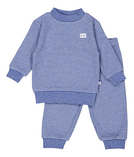Feetje Pyjama Wafel Bleu Melange