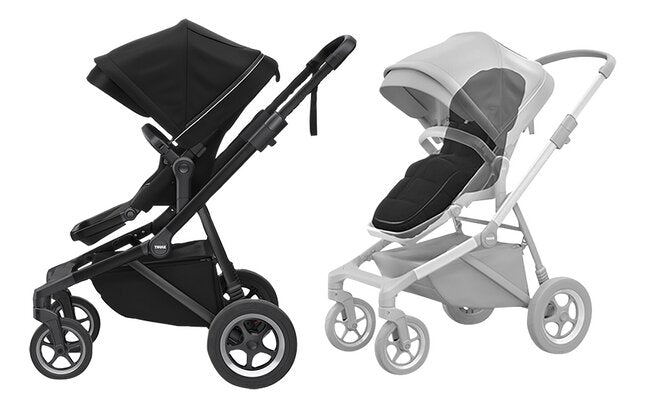 Thule 3-in-1 Kinderwagen Sleek + Voetenzak Midnight Black