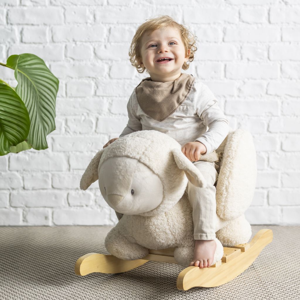 Nattou Cheval à bascule Mouton Teddy Ecru