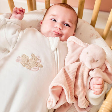 Nattou Doudou éléphant en velours côtelé rose