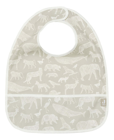 Jollein Slabbetje Animals Waterproof Olive Green - 2 stuks
