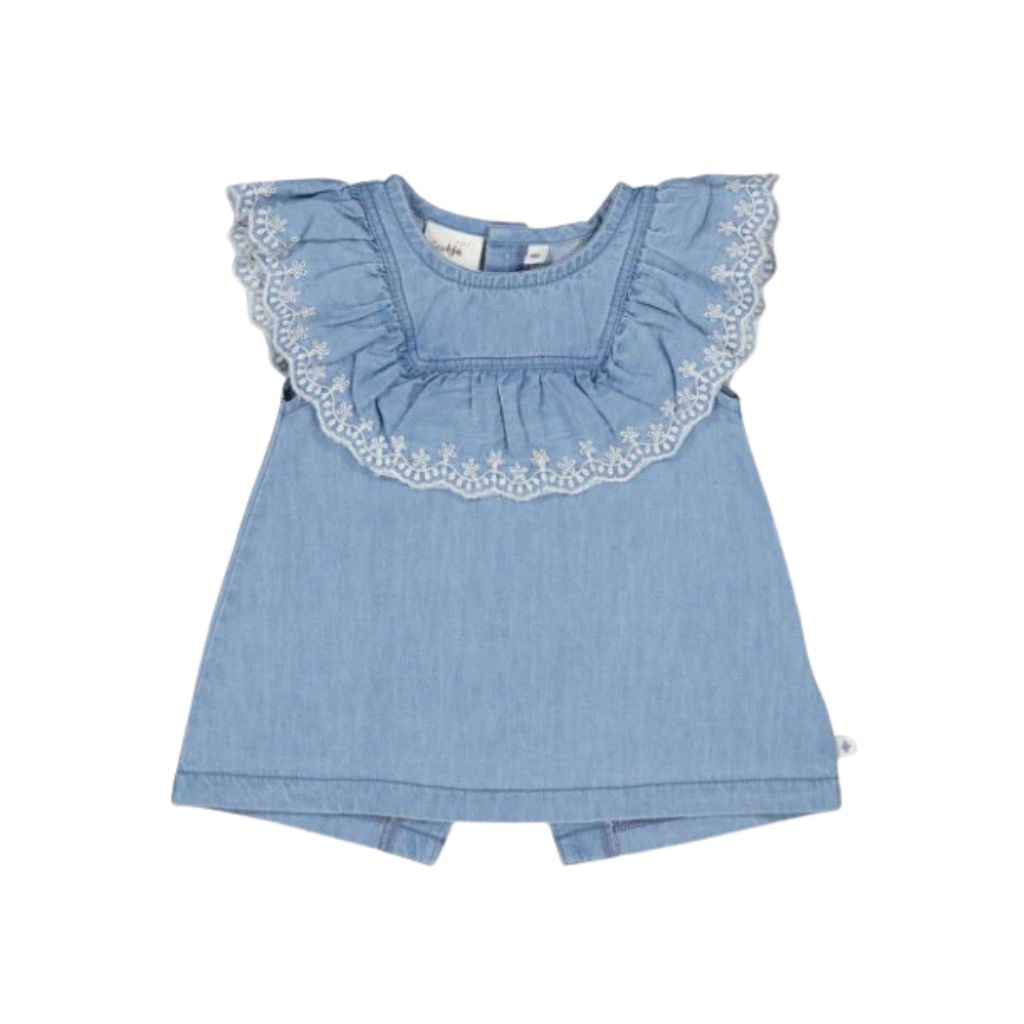Feetje Jurk + slip - Summer Denims m 68 l blue denim Meisjes