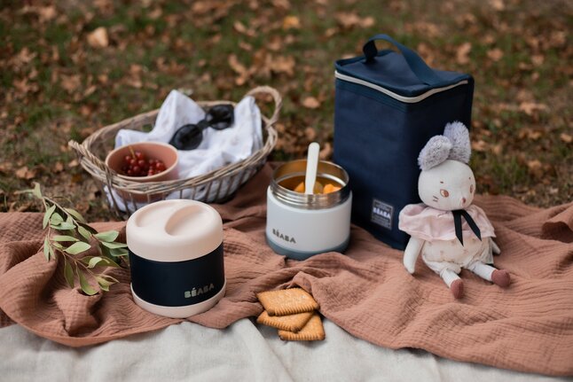 Béaba Food jar 500 ml Baltic Blue/White