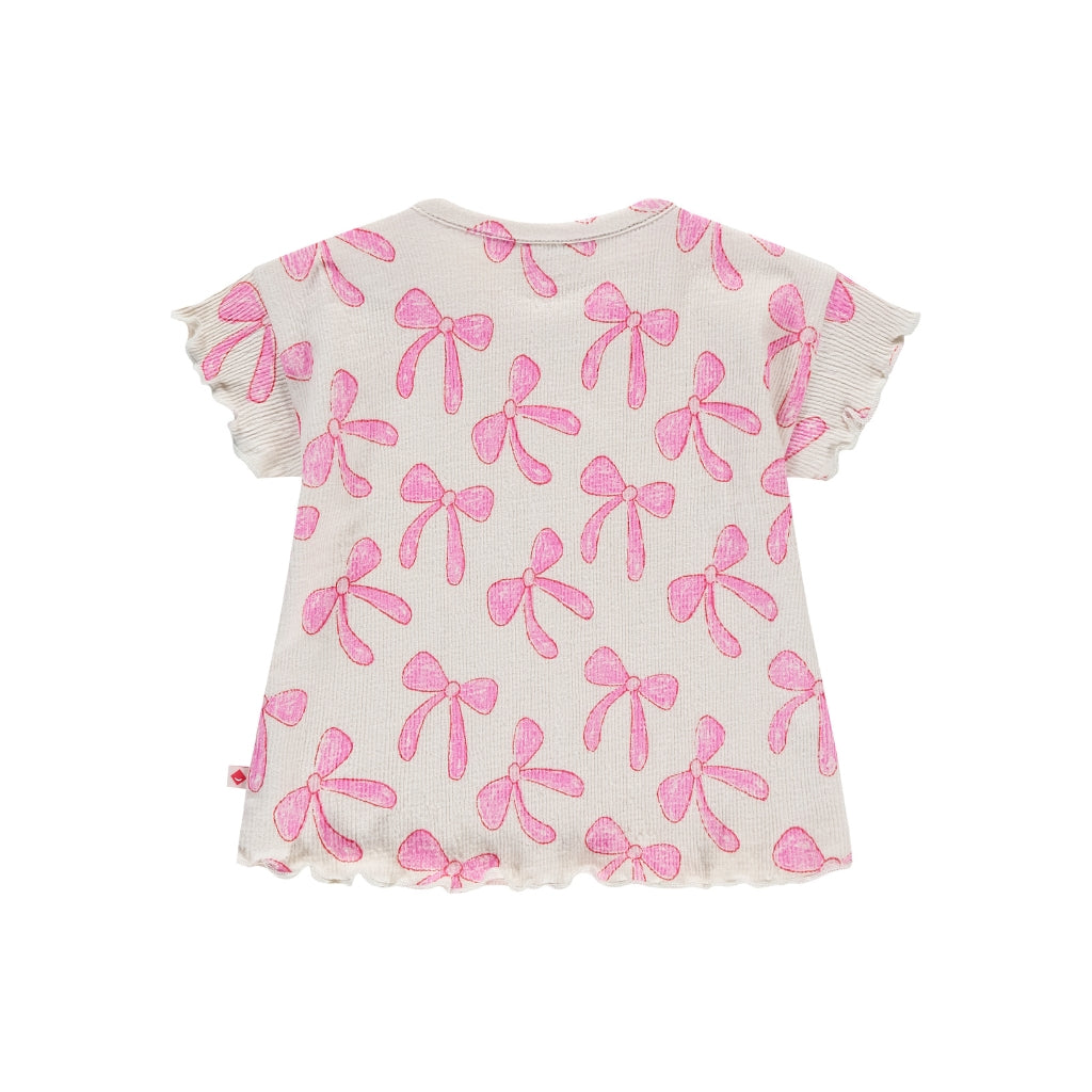 Babyface T-shirt à Manches Courtes Pour Filles Couleur Ivoire Et Rose