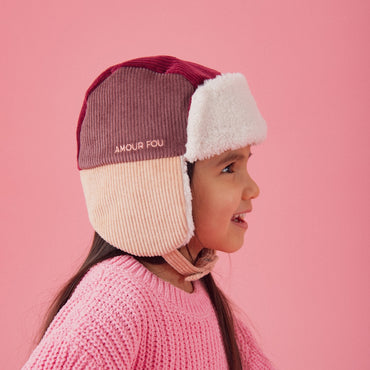 Chamaye Casquette Avec Protège-oreilles Amour Fou Girl Burgundy