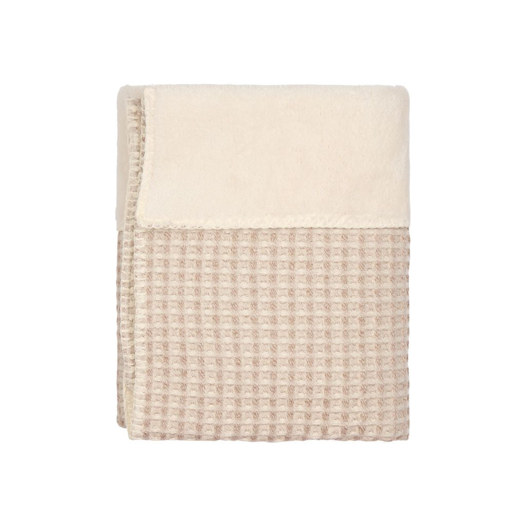 Koeka Deken voor bed Faro Wafel / Teddy Oslo – 100 x 150 cm
