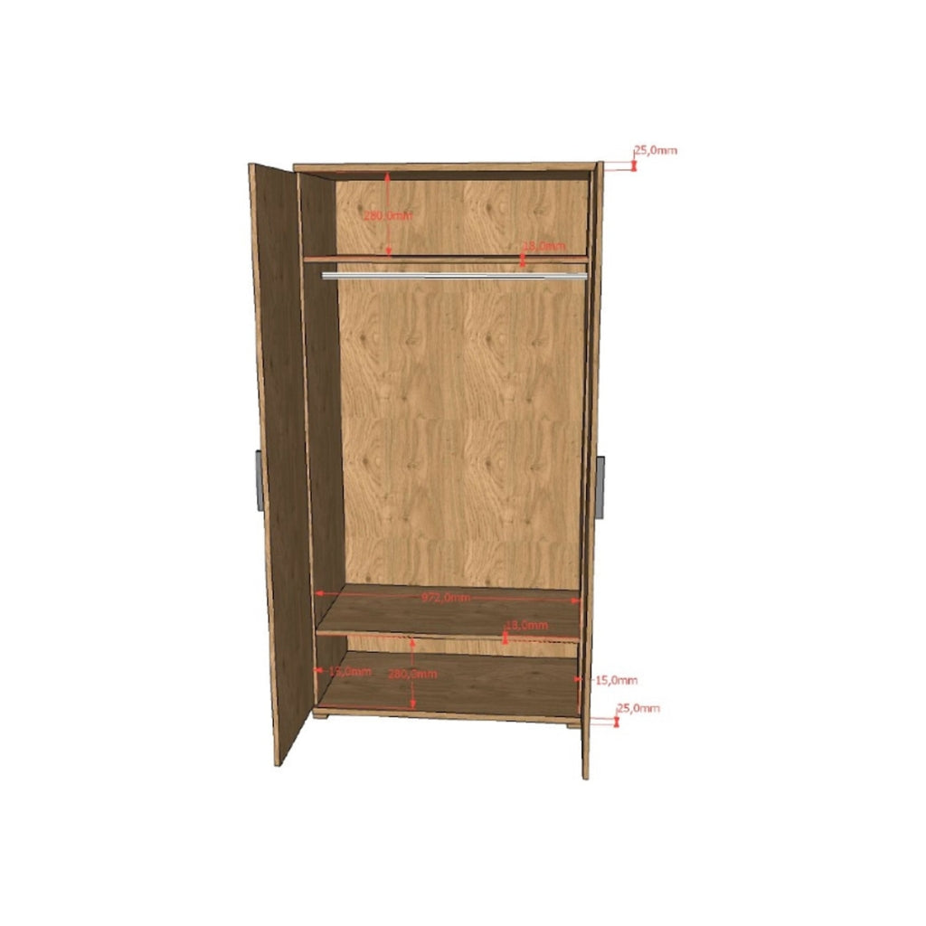 JAXX Armoire 2 portes SAM Oak
