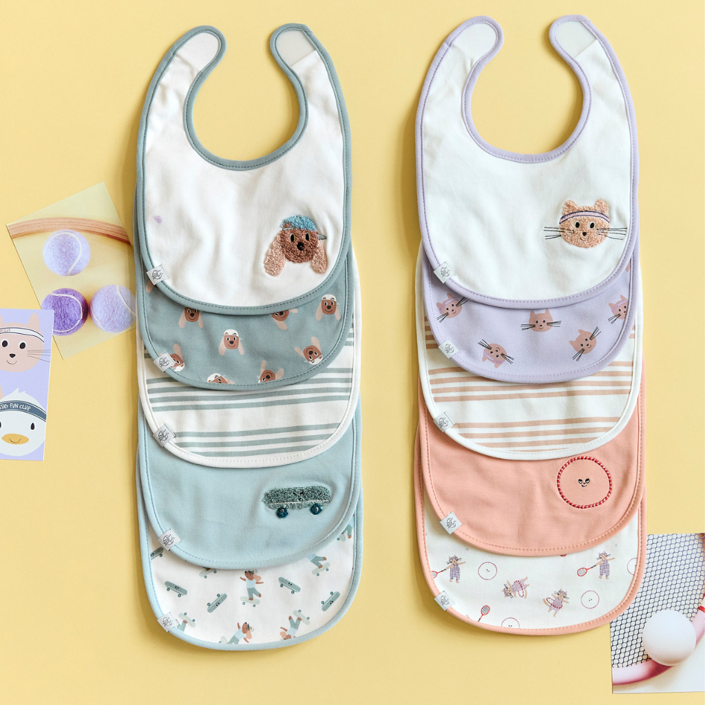 Lässig Bavoir Tiny Team Cat - 5 pièces