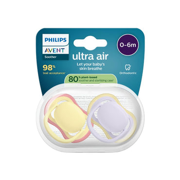 AVENT Sucette 0-6 mois Ultra Air Pistache/lilas - 2 pièces