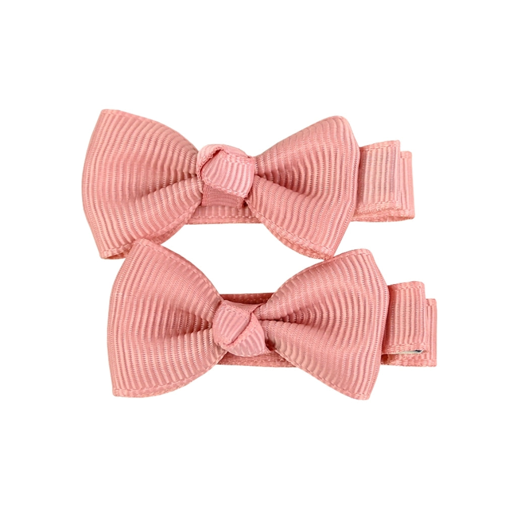 Busy Lizzie Pinces à cheveux avec nœuds vieux rose - 2 pièces