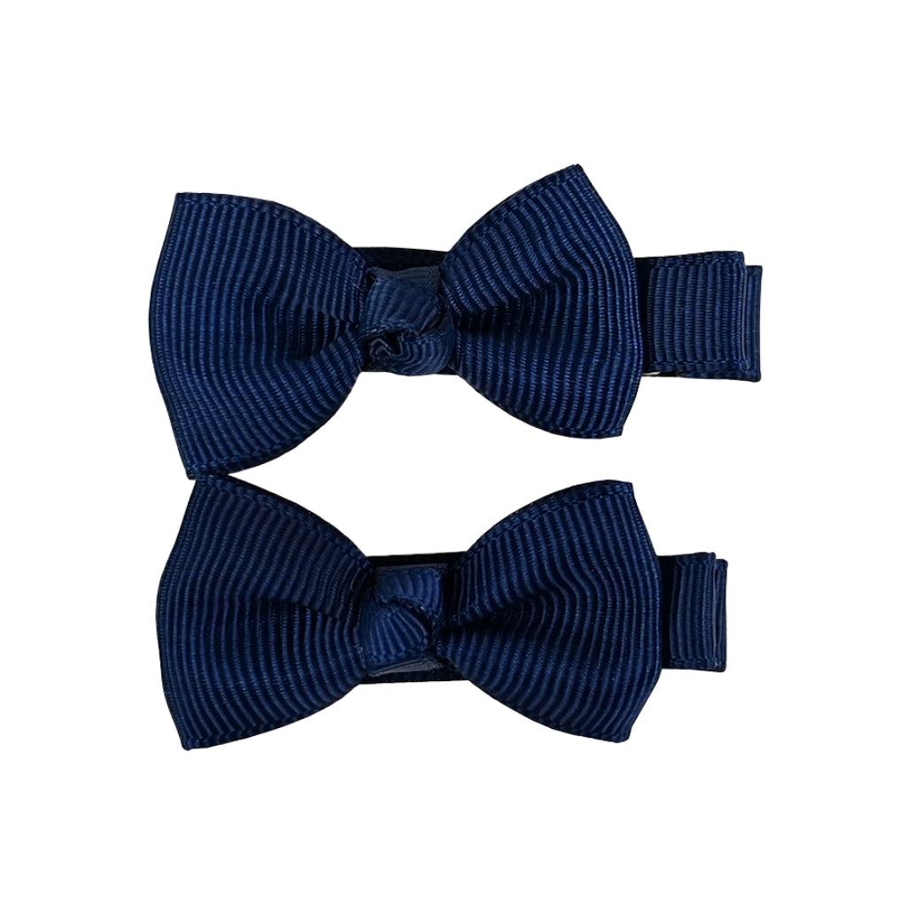 Busy Lizzie Pinces à cheveux avec nœuds bleu foncé - 2 pièces