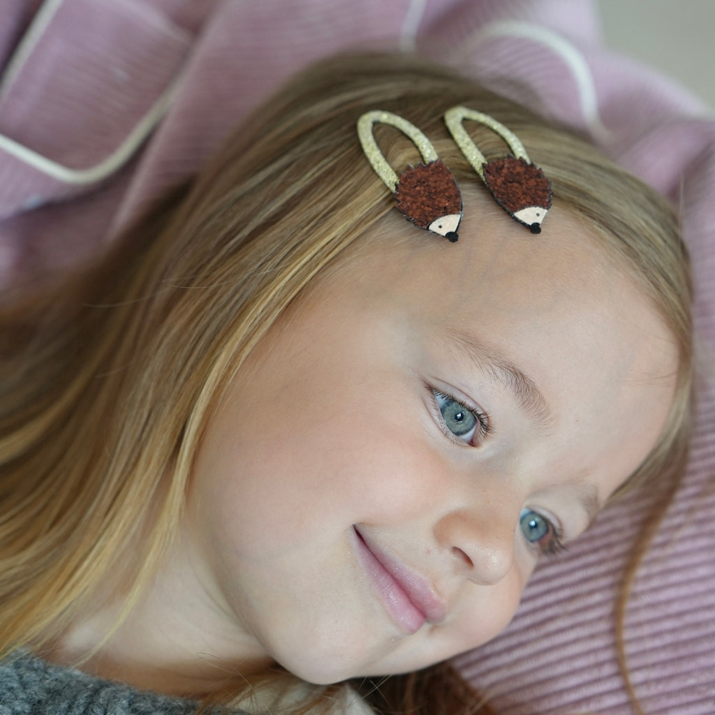 Busy Lizzie Haarclips met Egel Goud – 2 stuks