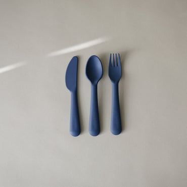 Mushie Set de couverts Twilight Blue - 3 pièces