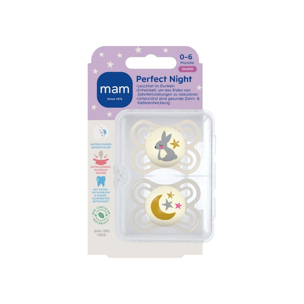MAM Sucette Perfect Night 0-6 m Beige – 2 pièces