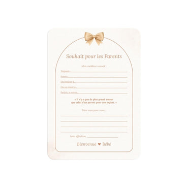 Studio Miron Invulkaart Wens voor de Ouders Boho Beige FR – 10 stuks