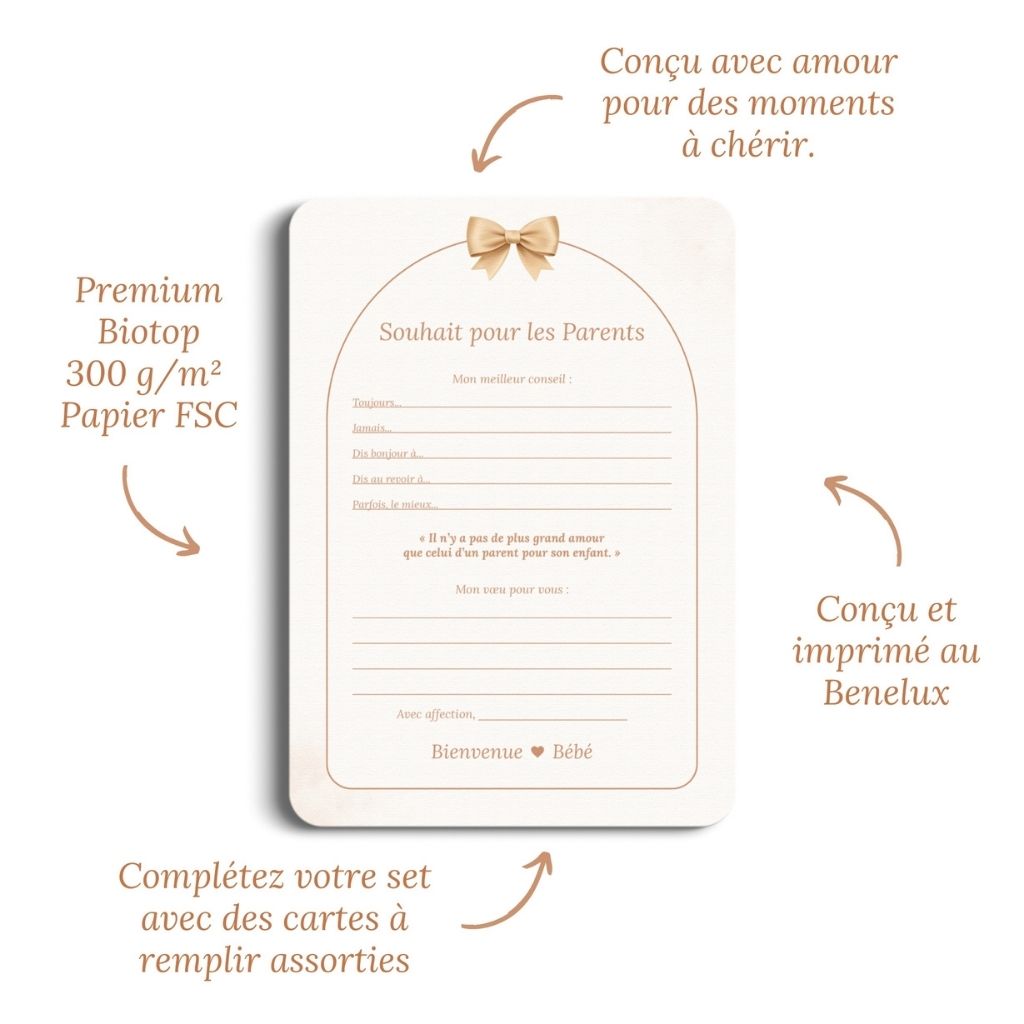 Studio Miron Cartes de vœux Boho Beige avec Ourson - 10 pièces