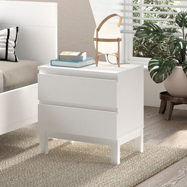 JAXX Table de nuit 2 tiroirs Eva White