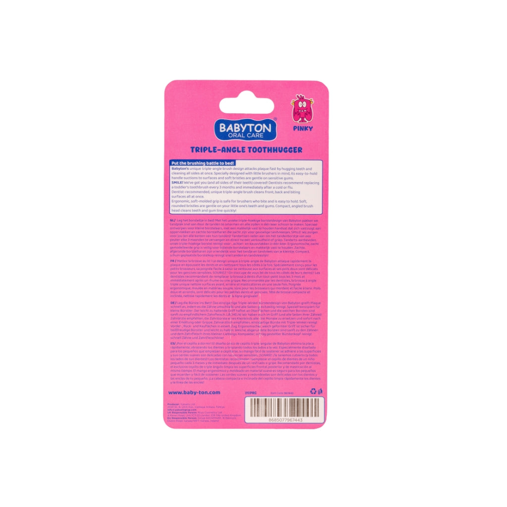 Babyton Brosse à dents pour bébé Toothhugger Rose Pinky