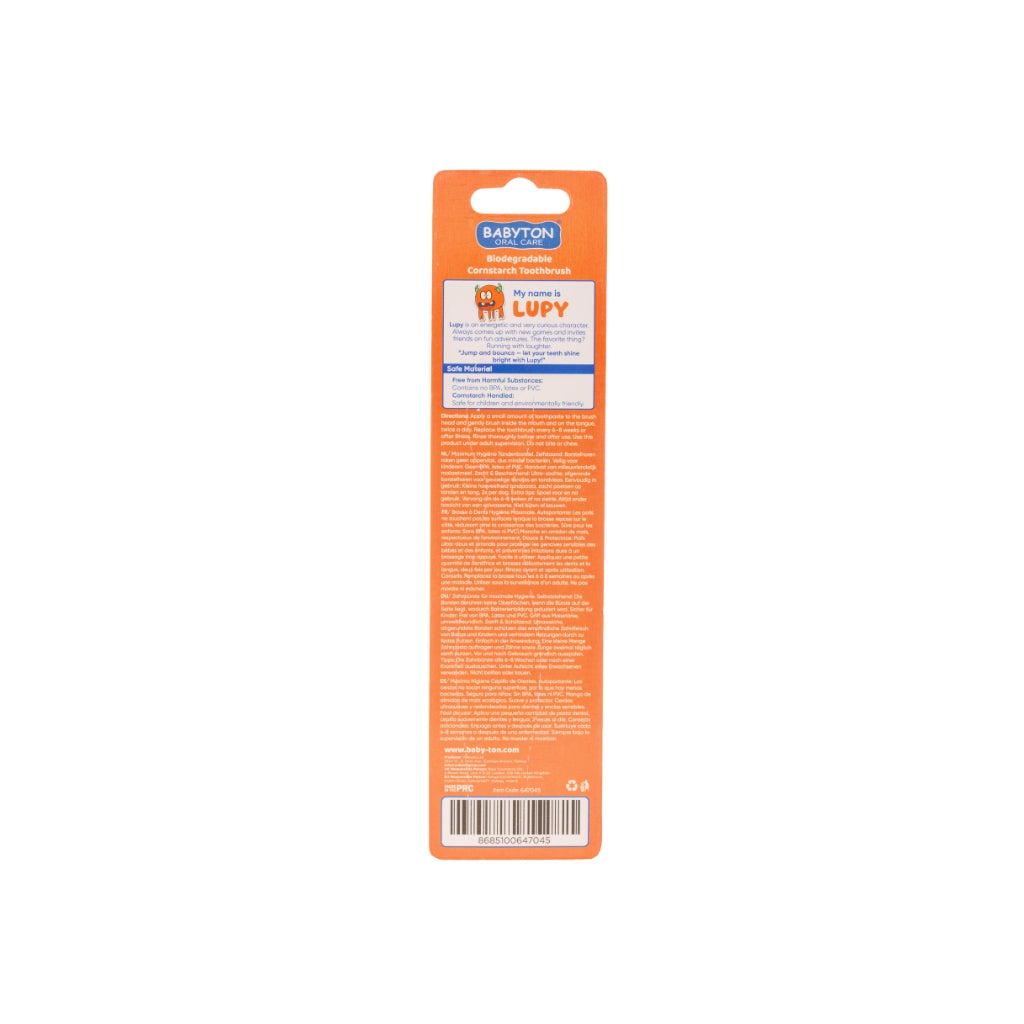 Babyton Brosse à dents Bio Orange Lupy