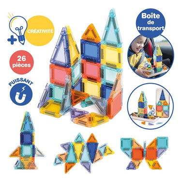 LUDI Magnetisch Bouwspel Veelkleurig – 26 stuks