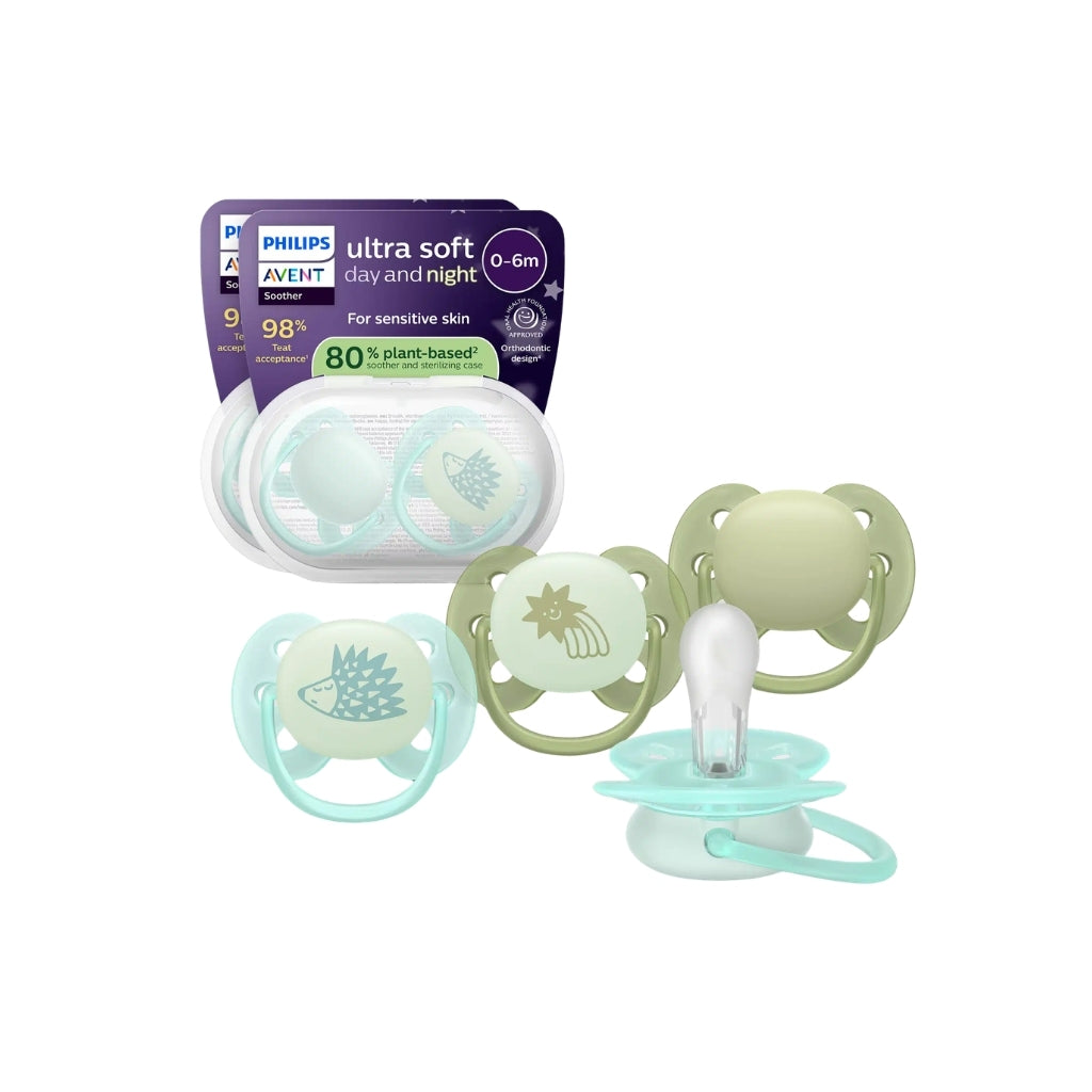 Philips AVENT Sucette +6 mois Soft Night Deco - 4 pièces