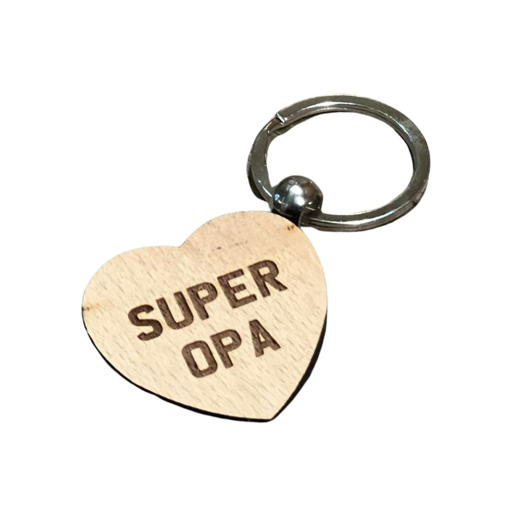 Dotti Sleutelhanger Hartvorm "Super Opa"