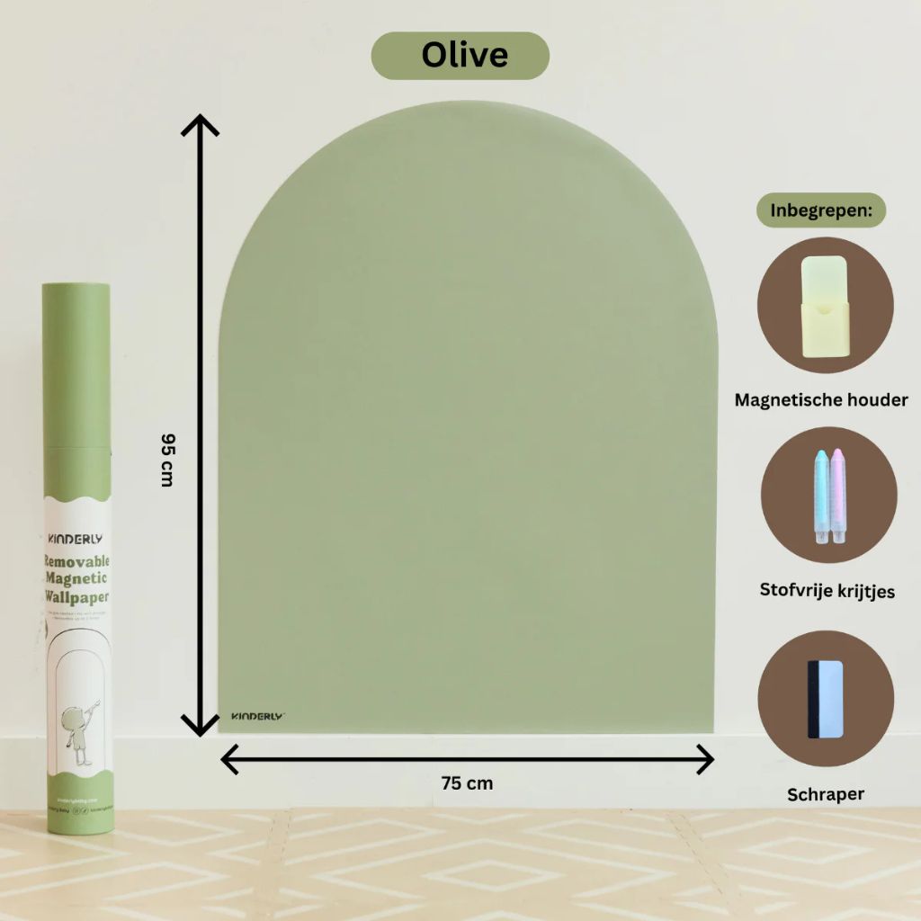 Kinderly Autocollant Mural Magnétique Olive