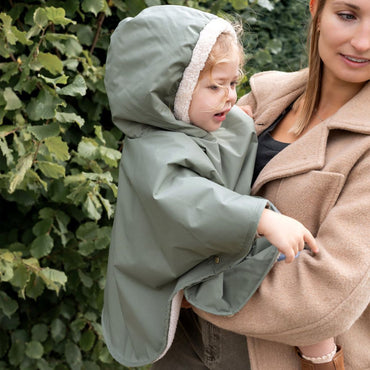 Bemini Poncho de voyage Teddy Coated Green