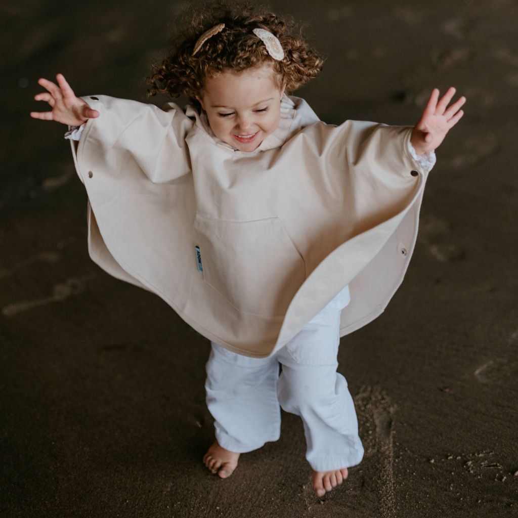 AeroMoov Poncho De Pluie Chevron Cream