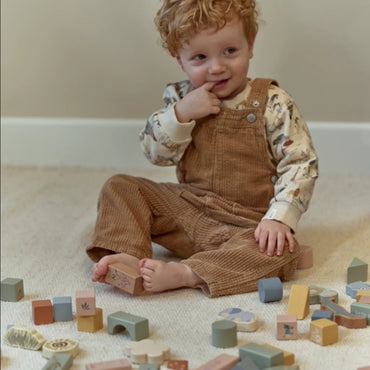 Little Dutch Blocs De Construction En Bois Safari Friends Vert
