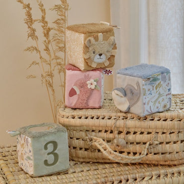 Little Dutch Blocs en Tissu Safari Friends Multi - 4 Pièces