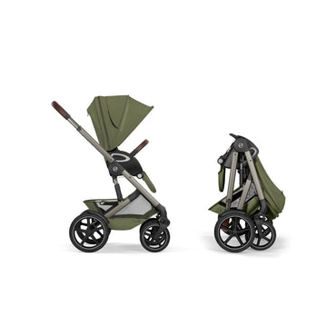Cybex 2 en 1 Poussette Talos S Lux Moss Green + Nacelle Pliante Moss Green (Châssis Taupe)