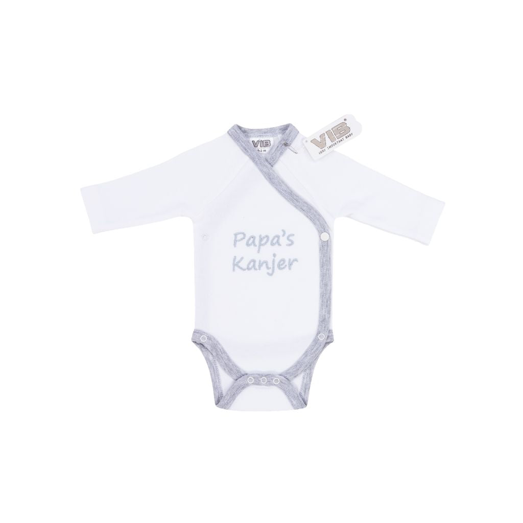 VIB Body "Papa's Kanjer" Blanc / Gris Unisexe 0-3 m