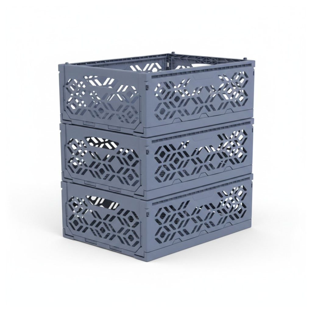 Dreambee Plooibox Essentials Midi 29,5 x 39,5 x 15,9 cm Donker Grijsblauw – 3 Stuks
