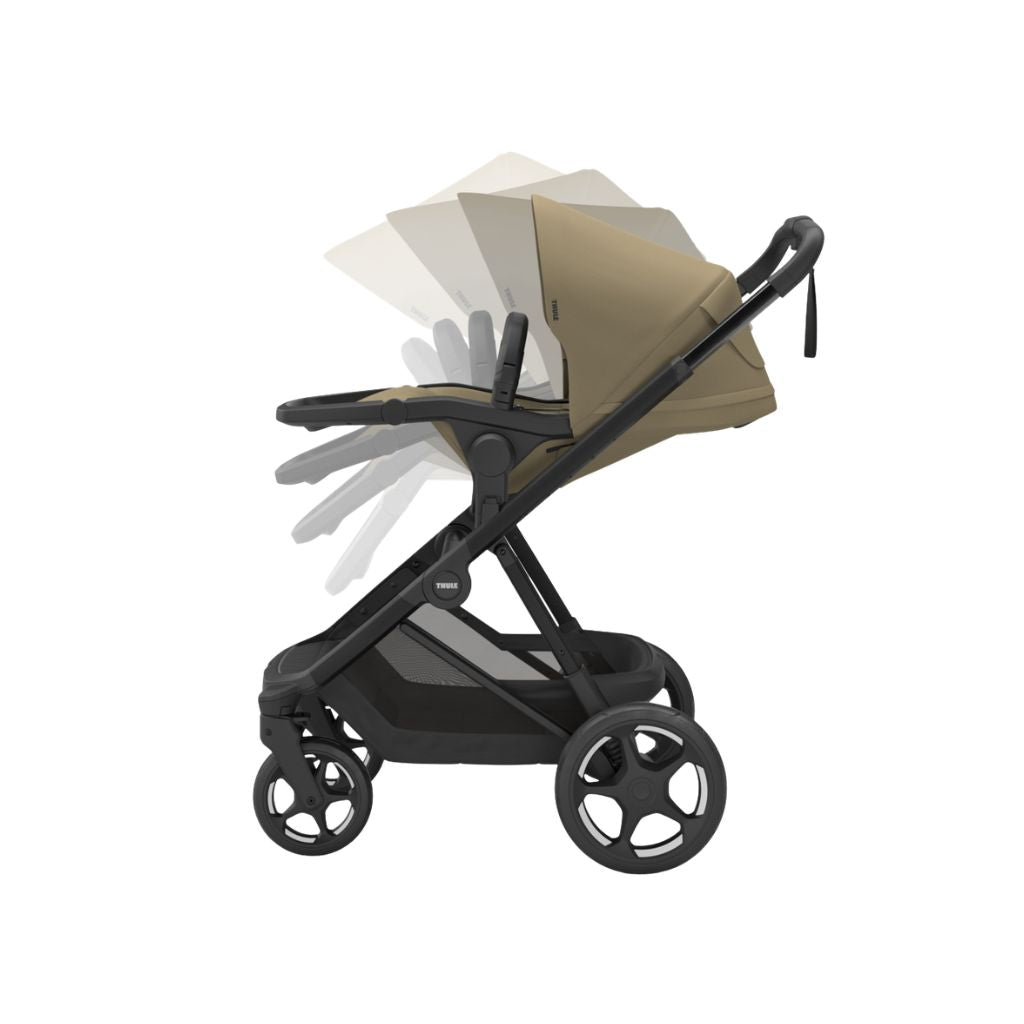 Thule 3-en-1 Poussette Charm Faded Khaki + Nacelle Charm Faded Khaki + Siège Auto Portable Groupe 0+ Maple Connect Faded Khaki