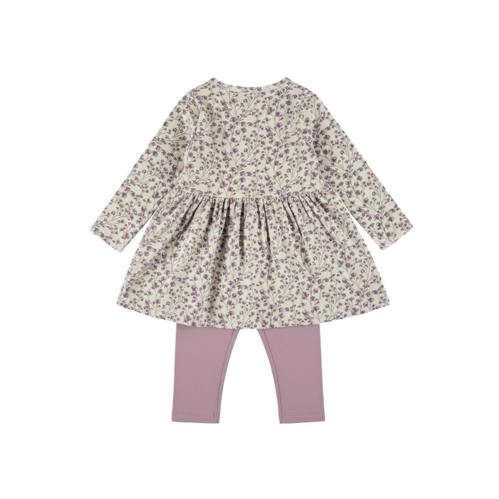 Dirkje Ensemble 2 Pièces Robe Manches Longues Legging Filles Elderberry